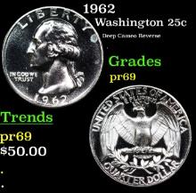 Proof 1962 Washington Quarter 25c Grades GEM++ Proof