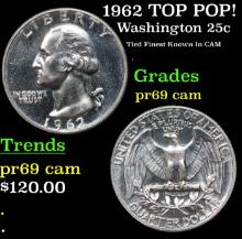 Proof 1962 Washington Quarter TOP POP! 25c Graded pr69 cam BY SEGS