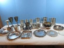 Lot Misc Silverplate/Pewter Goblets, Carolina Julep Cups by Salisbury Hand Crafted, Individual