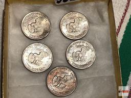 Coins - 5 Susan B. Anthony dollars, 1979