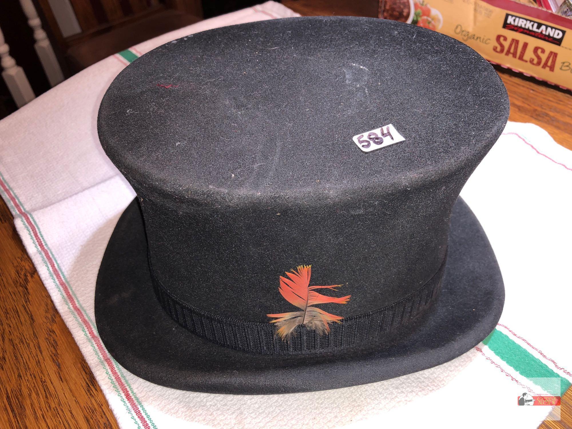 Vintage top hat, RHG Hat Co. So. ElMonte, Calif.