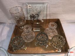 Glassware - Candle holders and 2 - 50th anniversary collectibles