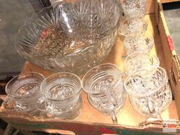 Glassware - Punch bowl and 19 cups