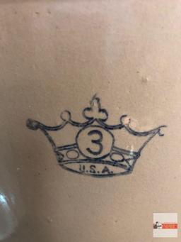 Vintage Crock #3 - Crown USA - 11/5"hx11"w