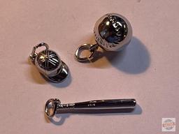 Jewelry - 3 Sterling plated baseball theme charms, baseball, bat, glove from Stenson Engraving in