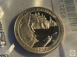 Coins - 2 silver proof state quarters in pkgs., 2018-S Apostle Islands WI NL 25C & Cumberland Island