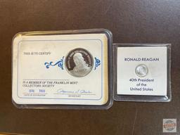 Coins - 2 - Ronald Reagan 40th Pres. of the US Sterling silver Franklin Mint 10mm & 197Franklin Mint
