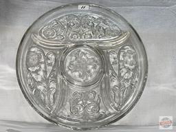 Glassware/Dish ware - 2 round divided platters, 11.5"w and 12"w