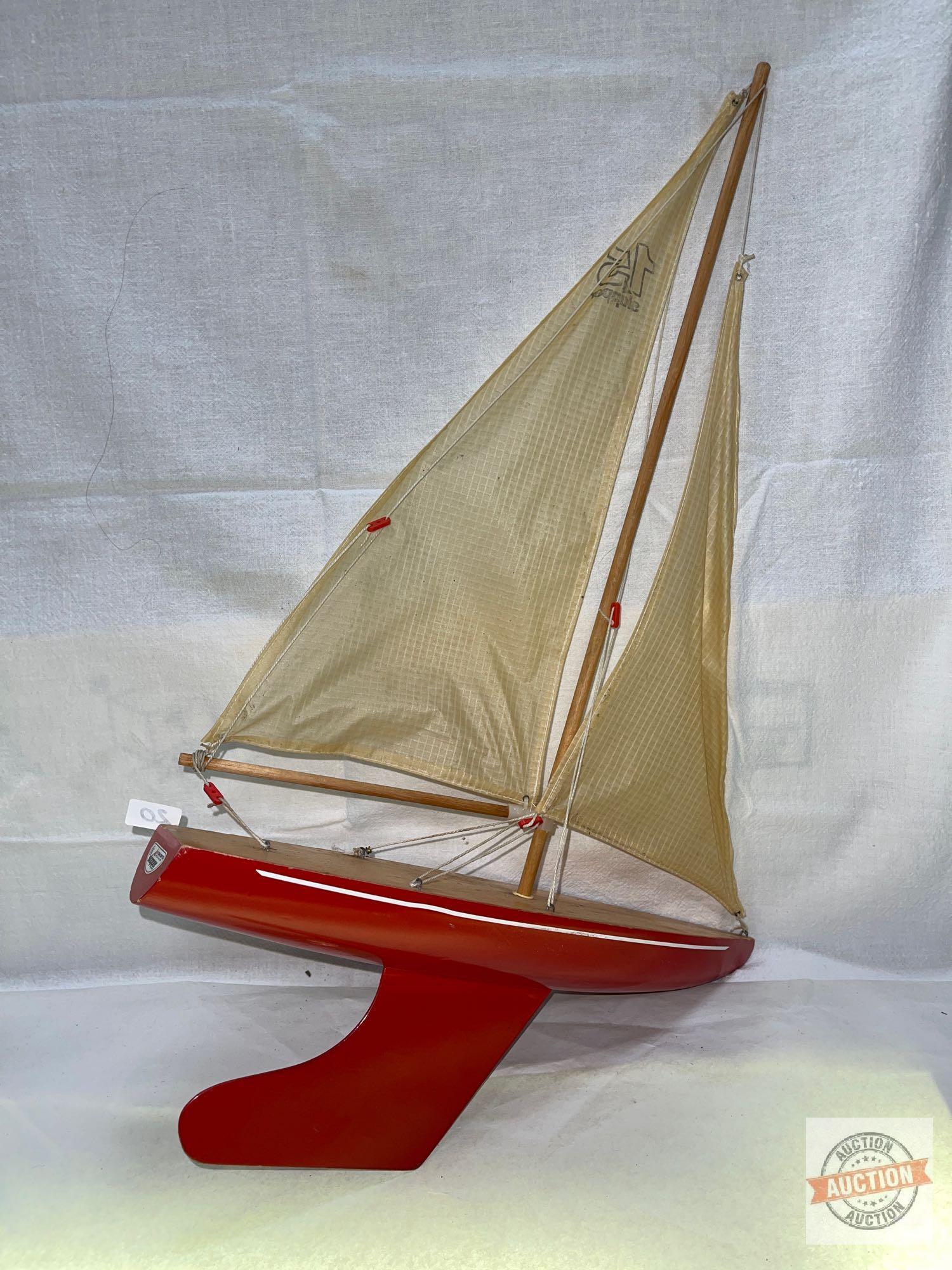 Wooden Toy Sail boar, Skipper Yacht 15"wx24"h