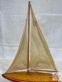 Wooden Toy Sail boar, Skipper Yacht 15"wx24"h
