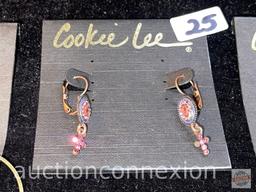 Jewelry - Earrings, 3 pair Cookie Lee pierced earrings