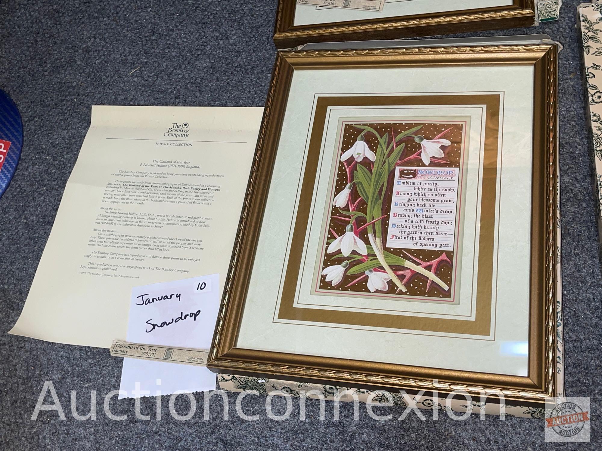 9x's the money - The Bombay Company "Garland of the Year" Chromolithographs