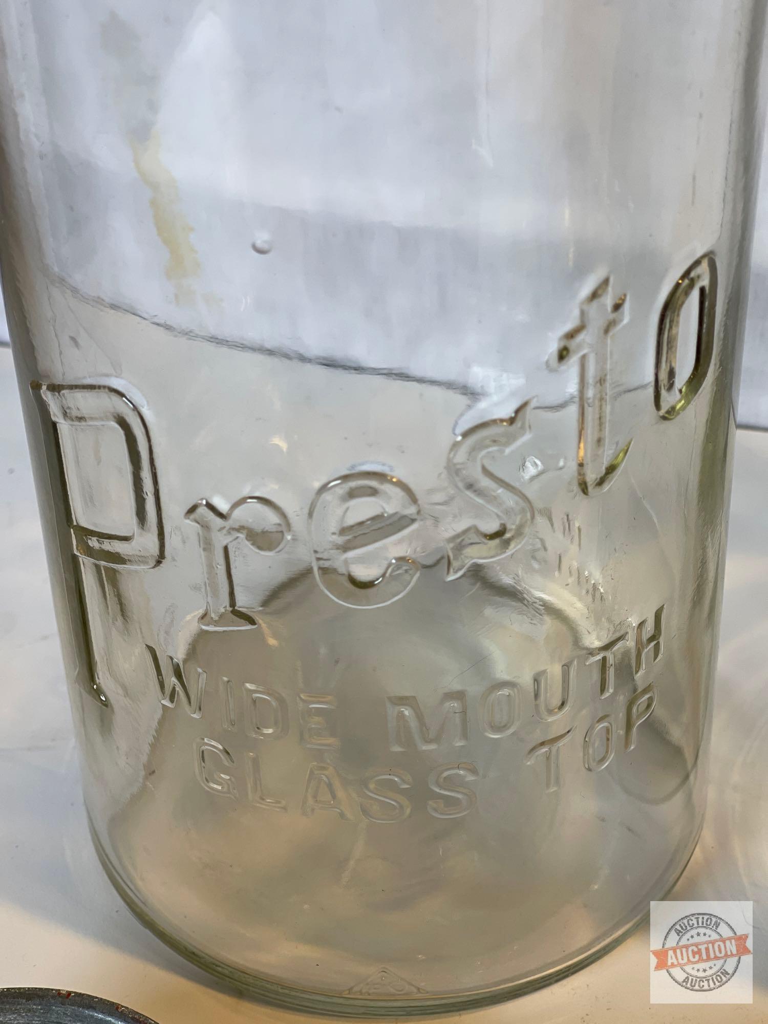 Vintage Canning jars - 3 with 16 vintage glass insert lids