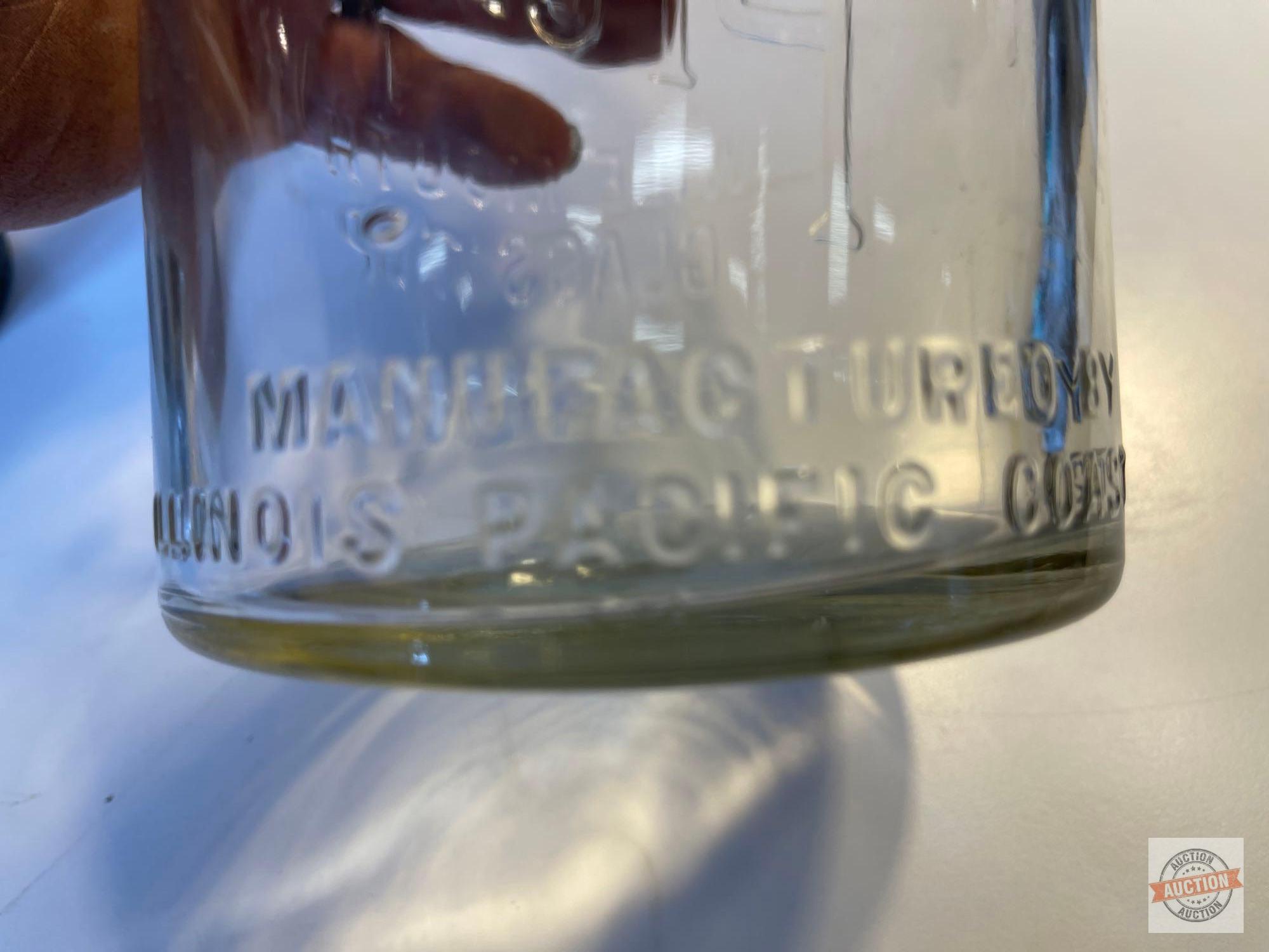Vintage Canning jars - 3 with 16 vintage glass insert lids