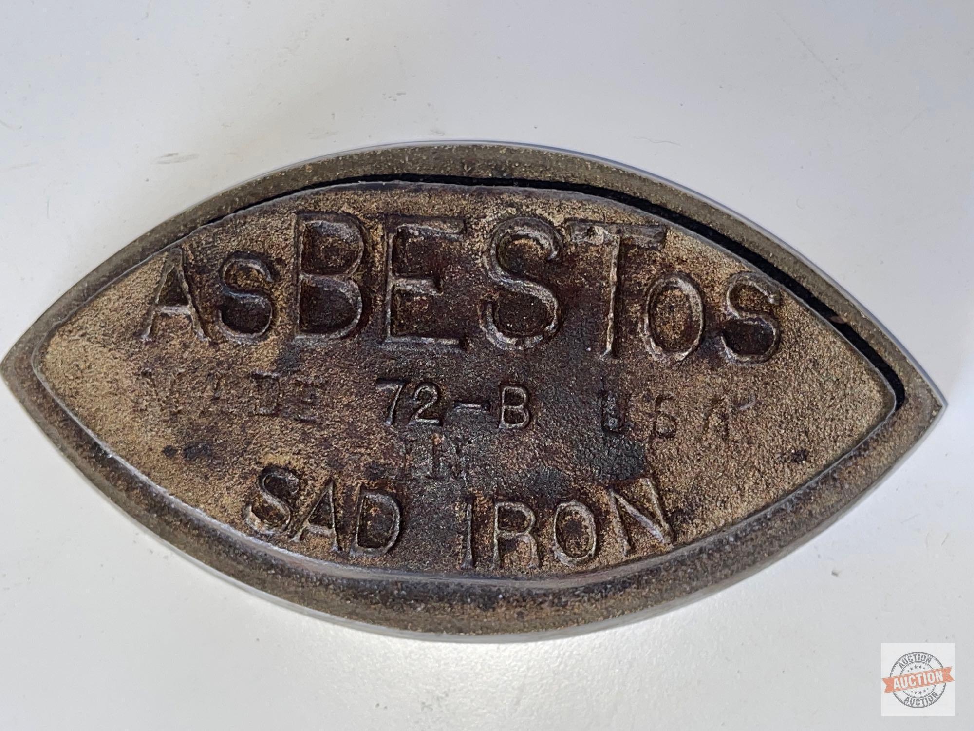 Vintage Sad Iron - AsBESTos Sad Iron 72-B USA