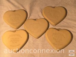Pampered Chef - 5 Family Heritage Stoneware Cookie molds