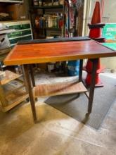 Rolling Work Table w/Cast Iron Legs