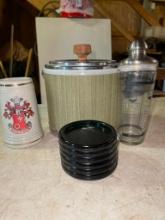 Misc Treasure Lot Incl Ice Bucket, Cocktail Shaker and More