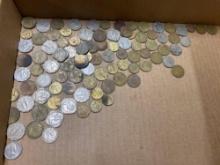 box of foreign coins