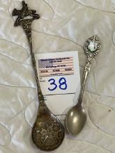 Two collector spoons - 1 silver 1 plated