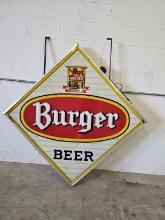 Burger Beer Double Sided Light Up Sign 6'x6'