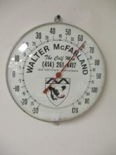 *LOCAL ITEM-Glass Face Metal Can Vintage Advertising Thermometer