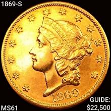 1869-S $20 Gold Double Eagle UNCIRCULATED