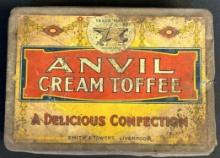 Anvil Cream Toffee Confection Tin Advertising Box