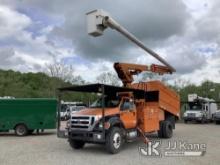 (Smock, PA) Altec LR760E70, Over-Center Elevator Bucket mounted behind cab on 2013 Ford F750 Chipper