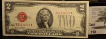 Series 1928G $2 U.S. Note Red Seal, high grade.