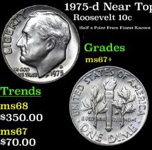 1975-d Roosevelt Dime Near Top Pop! 10c Graded ms67+ By SEGS