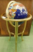 Jeweled Floor Model Globe with Compass - Brass - 32" x 18"