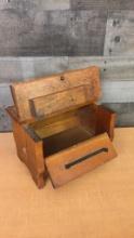 ANTIQUE WOODEN SHOE SHINE BOX STAND