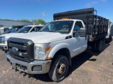 2011 FORD F350 STAKE TRUCK VN:B48480 4x4, equipped with power steering, stake rack body, Boss
