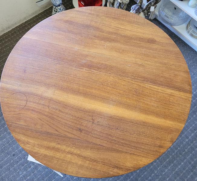 Wood table, round 29 1/2" tall x 30" across