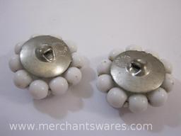 Two Vintage Western Germany Milk Glass Cluster Buttons