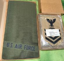 500 US Air Force Tapes Subdued Color and 18 Petty Officer 1st Class Hospital Corp Batches-NEW
