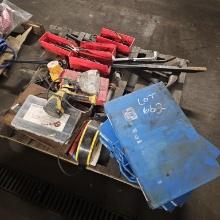 Pallet lot - assorted hand tools, parts bins,