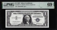 1957 $1 Silver Certificate Star Note FR.1619* PMG Superb Gem Uncirculated 69EPQ