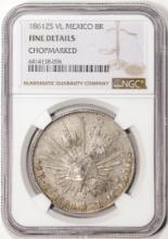 1861ZS VL Mexico 8 Reales Silver Coin NGC Fine Details Chopmarked
