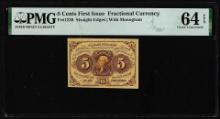 1862 First Issue 5 Cents Fractional Currency Note Fr.1230 PMG Ch. Uncirculated 64EPQ