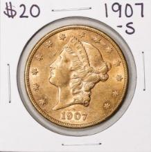 1907-S $20 Liberty Head Double Eagle Gold Coin