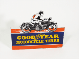 1930S GOODYEAR MOTOR CYCLE TIRES PORCELAIN DEALERSHIP SIGN