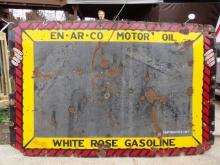 EN-AR-CO Motor Oil White Rose Gasoline Chalkboard Porc. Sign