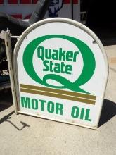 Quaker State Motor Oil Tombstone Sign with Hanger