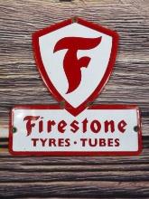 Firestone Tyres-Tubes Porc. Sign