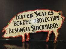 Bushnell Stockyards Pig Scale Sign