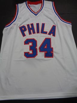 Charles Barkley Philadelphia 76ers Autographed Custom Basketball Jersey GA coa