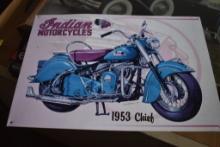 Indian Motorcycles 1953 Chief Metal Sign