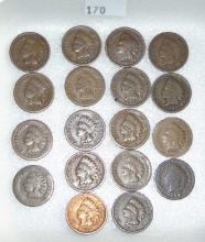18 Indian Cents from the 1880's.